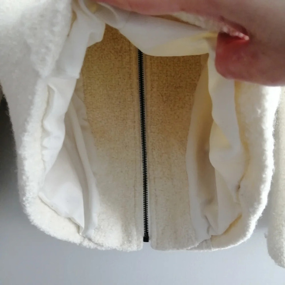 Club Monaco Sherpa Wool Blend Cream Zip Up Blazer Size 4 - Picture 11 of 16